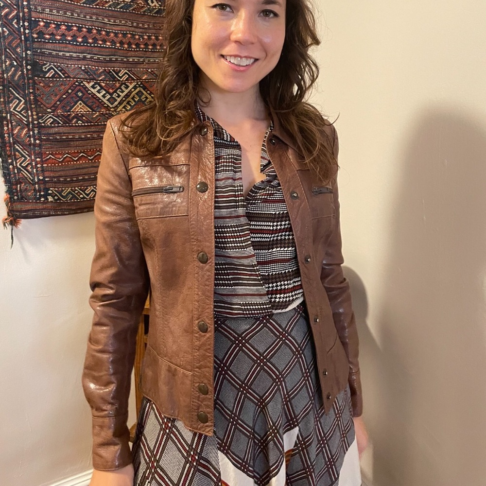 Brown Leather Vintage Jacket